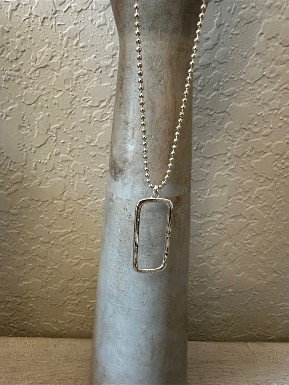 Coach Silver Thailand 925 Rectangular Pendant Necklace